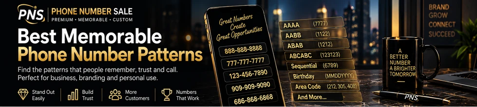 Memorable phone number patterns including repeats, sequences and pairs